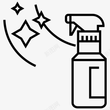 清洁家务喷雾瓶图标图标