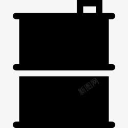 黑钢金属桶容器工业图标高清图片