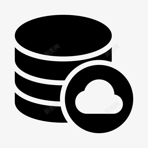 云存储数据中心数据库图标svg_新图网 https://ixintu.com 云存储 安全标志符号 数据中心 数据库 服务器