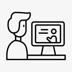 计算机教学在线教育计算机学习图标高清图片