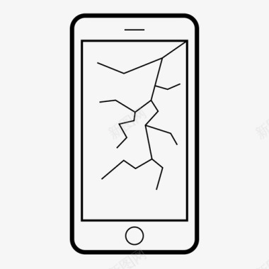 屏幕损坏屏幕破裂手机损坏图标图标