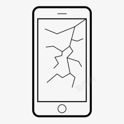 损坏的手机屏幕损坏屏幕破裂手机损坏图标高清图片