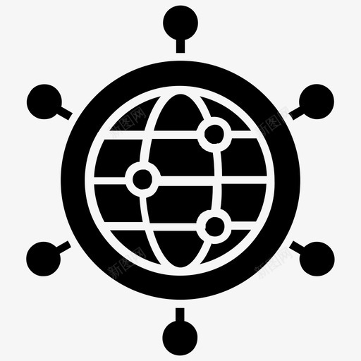 全球网络网络空间全球通信图标svg_新图网 https://ixintu.com 互联网 全球网络 全球连接 全球通信 数据科学字形图标 网络空间