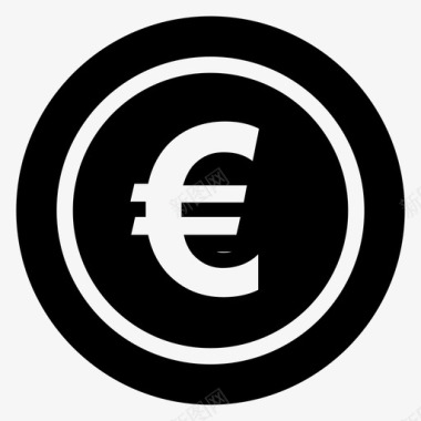 欧元硬币现金货币图标图标