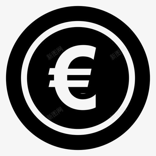 欧元硬币现金货币图标svg_新图网 https://ixintu.com 欧元硬币 现金 货币 金融