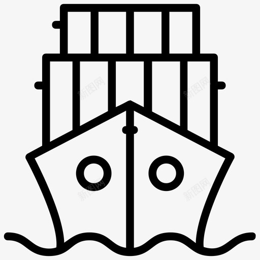 海运货船海外送货服务图标svg_新图网 https://ixintu.com 海外送货服务 海运 物流配送线图标 货船