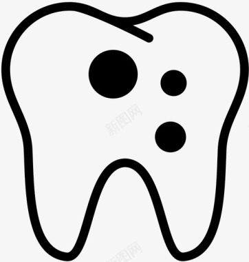 牙菌斑龋齿蛀牙图标图标