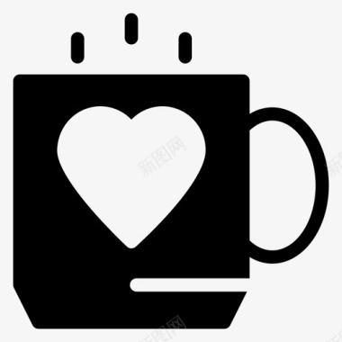 咖啡心爱情茶图标图标