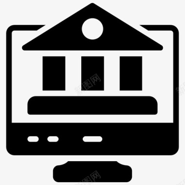 网上银行计算机数字银行图标图标