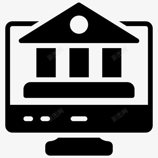 网上银行计算机数字银行图标svg_新图网 https://ixintu.com 会计字形图标 数字银行 现代银行 电子支付 网上银行 计算机