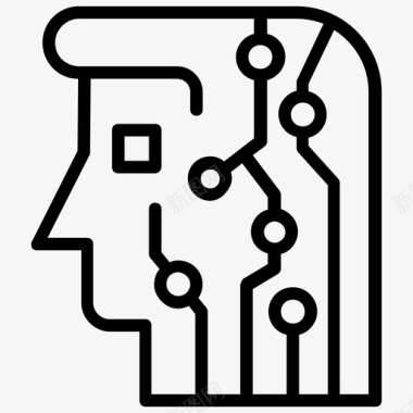 人类智能人工智能人脑图标图标
