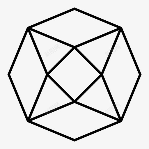 多面体三维形状图标svg_新图网 https://ixintu.com 三维 几何体 几何形状 多面体 实体图形 形状