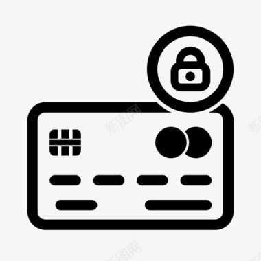 安全信用卡现金借记卡图标图标