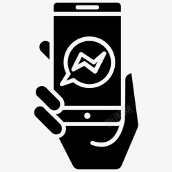 移动通信标志messenger即时消息应用程序移动聊天应用程序图标高清图片