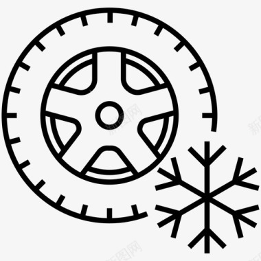 雪地轮胎雪花温度图标图标