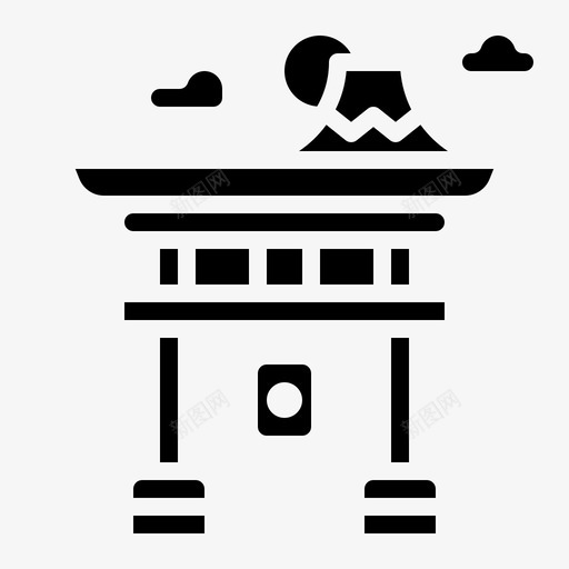 日本建筑大门图标svg_新图网 https://ixintu.com 地标 大门 建筑 旅行实心 日本 都灵