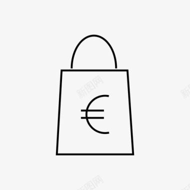 欧元购买购物者购物图标图标