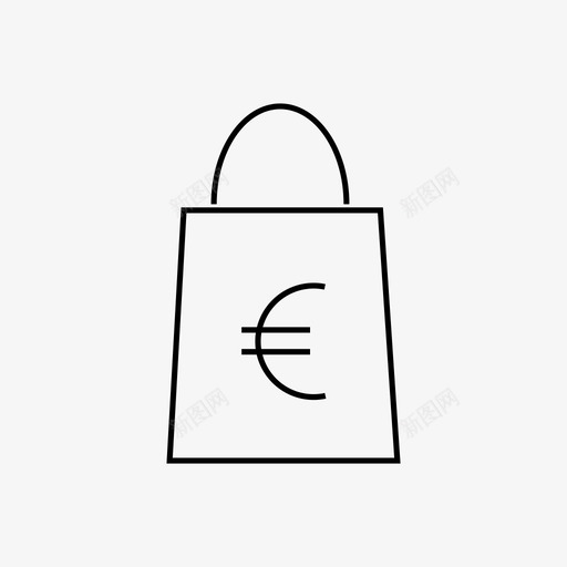 欧元购买购物者购物图标svg_新图网 https://ixintu.com 欧元购买 购物 购物者