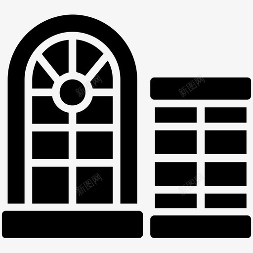 窗户平开窗房子窗户图标svg_新图网 https://ixintu.com 平开窗 房地产字形图标 房子窗户 窗户 窗框