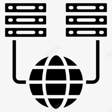 网络托管全球数据中心全球服务器图标图标