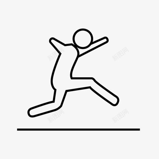 跳远跳跃运动图标svg_新图网 https://ixintu.com 跳跃 跳远 运动