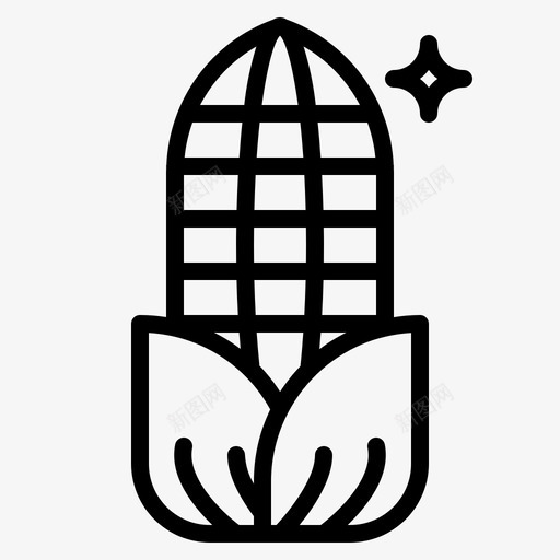 玉米谷类食品素食图标svg_新图网 https://ixintu.com 玉米 素食 蔬菜 谷类食品 野餐