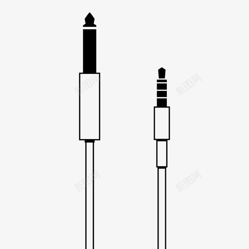 乐器到耳机适配器电缆图标svg_新图网 https://ixintu.com 乐器到耳机 插孔 电缆 电缆轮廓 适配器