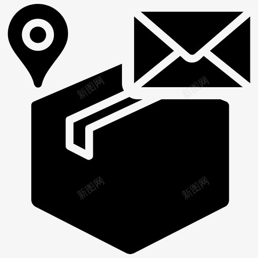 位置查询交货目的地包裹图标svg_新图网 https://ixintu.com 交货目的地 位置查询 包裹 物流配送图示符图标