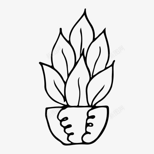 植物盆栽涂鸦室内植物图标svg_新图网 https://ixintu.com 室内植物 植物 植物盆栽 涂鸦 自然