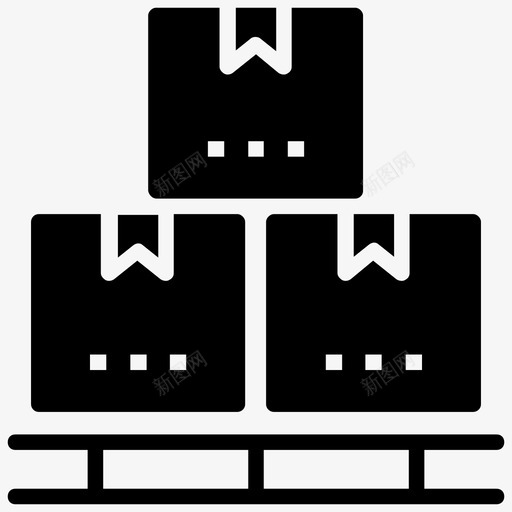 包装箱子纸板箱图标svg_新图网 https://ixintu.com 包装 物流配送标志符号 箱子 纸板箱