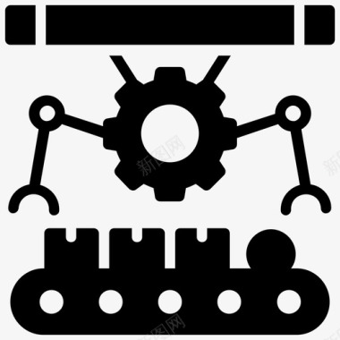 机器人输送机液压臂工业机械臂图标图标