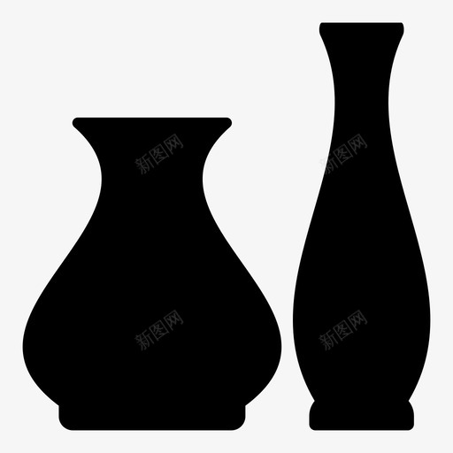 花瓶装饰品壶图标svg_新图网 https://ixintu.com 厨房用具1 器皿 壶 花瓶 装饰品