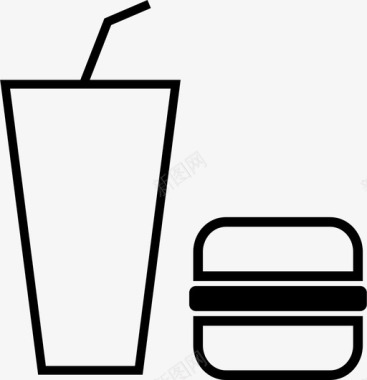快餐汉堡食品和餐厅图标图标