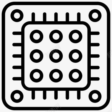 微处理器电路板计算机处理器图标图标