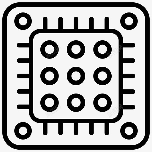 微处理器电路板计算机处理器图标svg_新图网 https://ixintu.com 人工智能线图标 微处理器 微芯片 电子设备 电路板 计算机处理器