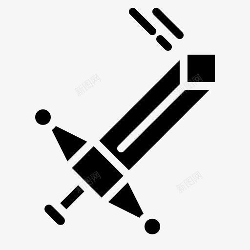 剑武器游戏实心图标svg_新图网 https://ixintu.com 剑 武器 游戏实心