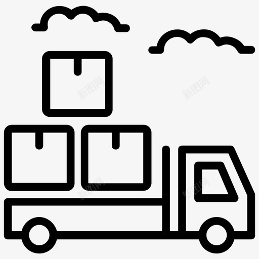 运输信使货物运输送货卡车图标svg_新图网 https://ixintu.com 物流配送线图标 货物运输 运输信使 运输车 送货卡车