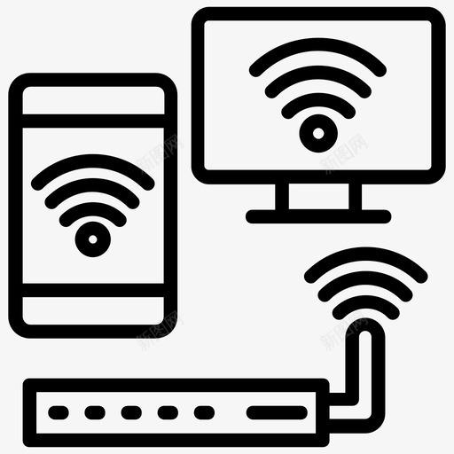 wifi连接网络连接wifi热点图标svg_新图网 https://ixintu.com wifi热点 wifi网络 wifi连接 人工智能线路图标 无线信号 网络连接