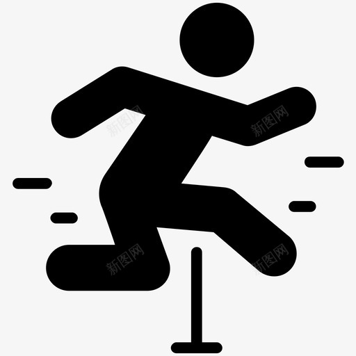 障碍赛跑跨栏跑跳远图标svg_新图网 https://ixintu.com 奥林匹克标志 跨栏跑 跳远 障碍赛跑