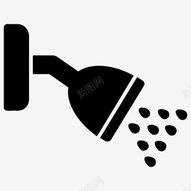 淋浴洗澡下雨图标图标