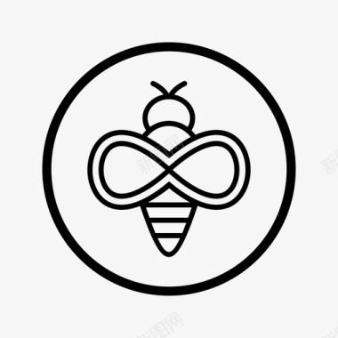蜜蜂圆圈蜂蜜图标图标