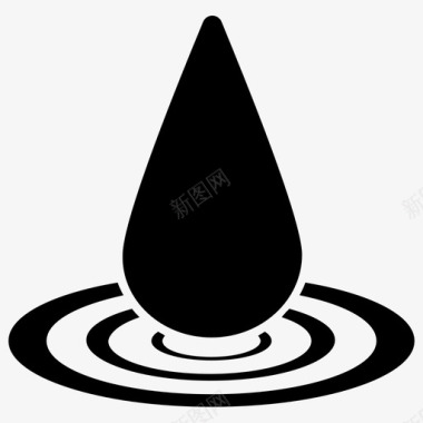 油滴按摩油按摩和spa字形图标图标