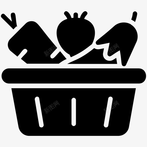 菜篮子健康饮食蔬菜图标svg_新图网 https://ixintu.com 健康饮食 菜篮子 蔬菜 餐馆字形图标