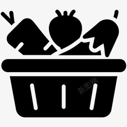 饮食标识菜篮子健康饮食蔬菜图标高清图片