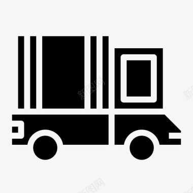 卡车送货固体运输图标图标