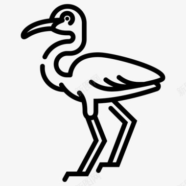 白鹭鸟优雅图标图标