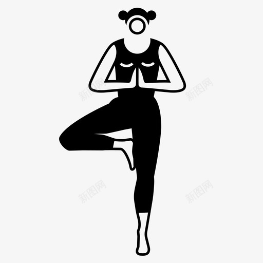 树式舞蹈运动图标svg_新图网 https://ixintu.com 健康 女性 树式 瑜伽 舞蹈 运动