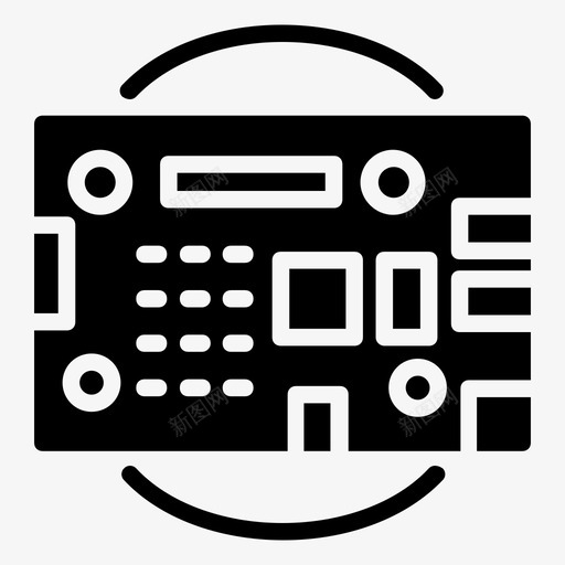 主板电路板计算机硬件图标svg_新图网 https://ixintu.com 主板 人工智能字形图标 电子元器件 电路板 计算机硬件