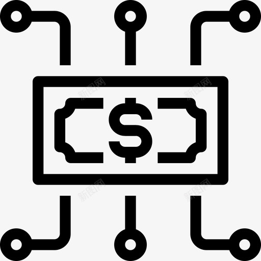 网上银行货币网络图标svg_新图网 https://ixintu.com 在线营销 支付 网上银行 网络 货币