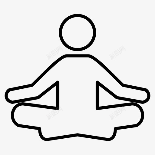 瑜伽冥想放松图标svg_新图网 https://ixintu.com 伸展 冥想 坐下 放松 瑜伽 运动